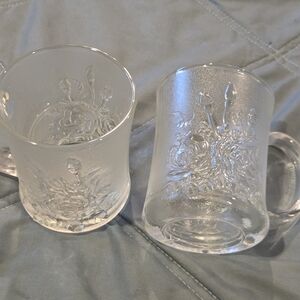 Pasari Crystal Livia Glass Mugs. Set of 2. Vintage. Made In Indonesia.